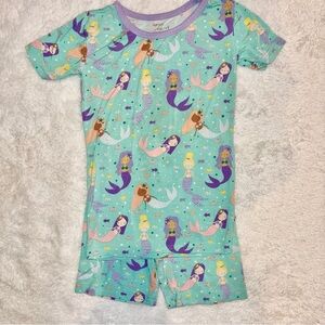 Little Sleepies Girls 5/6 Pajama Set Short Sleeve Shirt Shorts Mermaid Magic